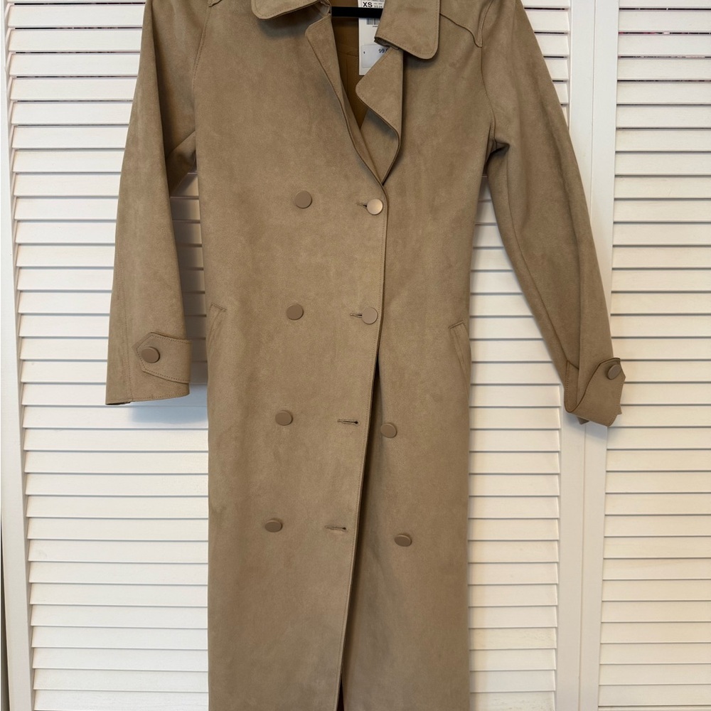 Zara Double-Breasted Trench Coat in Taupe